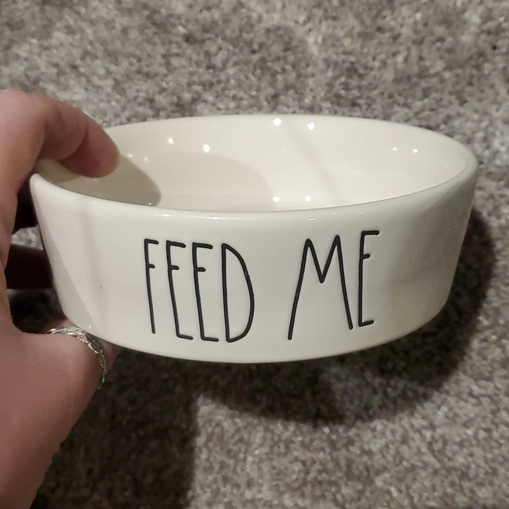 Rae Dunn Feed Me Cat/Dog Bowl